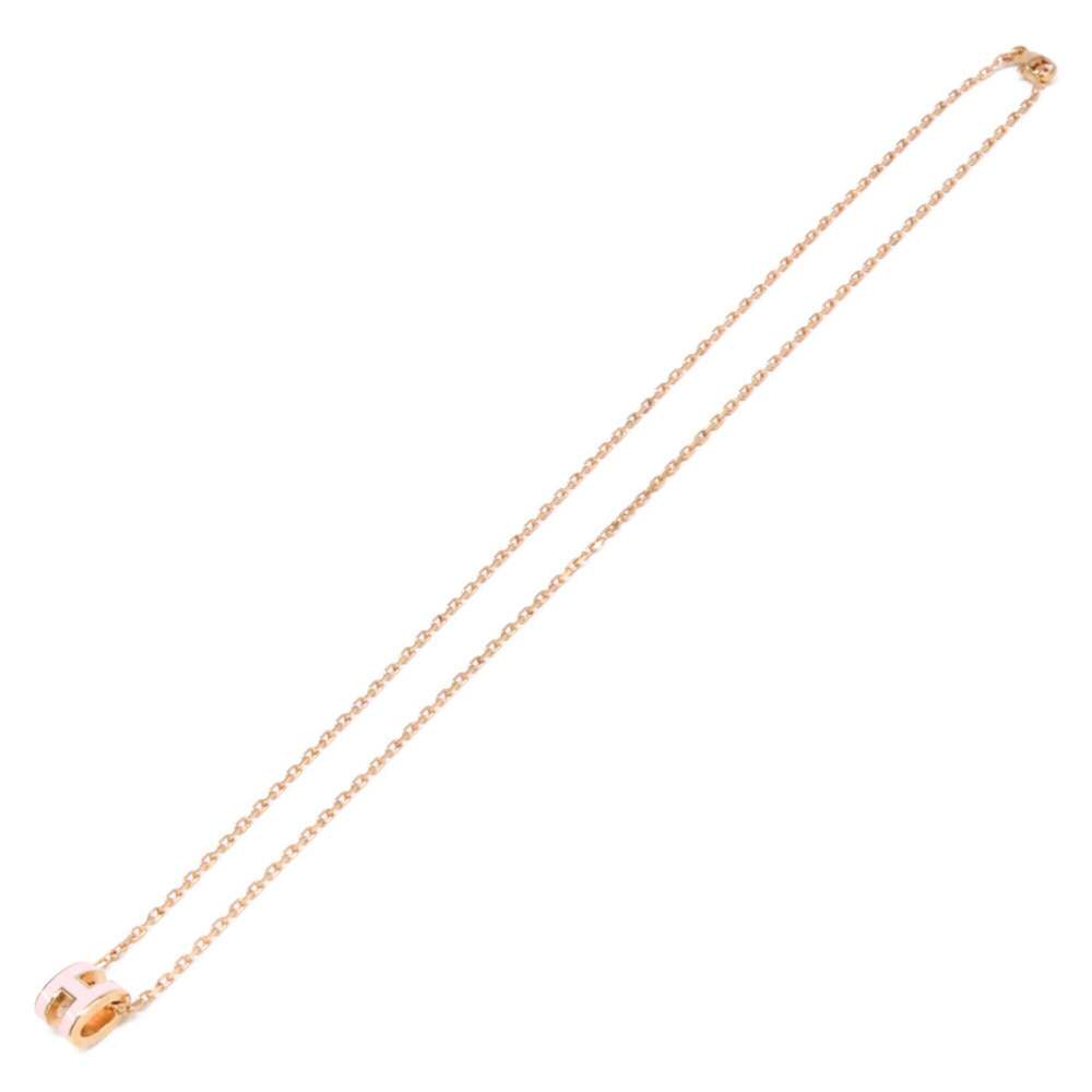 HERMES Mini Pop H Pendant Necklace, Pink, Pink Gold, Women's - Picture 2 of 8